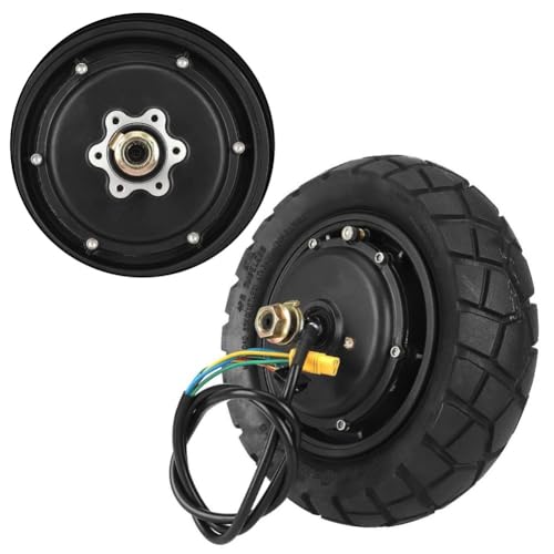 URPIZY Motor de bicicleta de montaña eléctrica de 48 V 600 W para KUKIRIN G2 ProDB con neumáticos AOXIN 9x3.0-5.5 Vacuum, manillar plegable, suela antideslizante, para accesorios, color negro