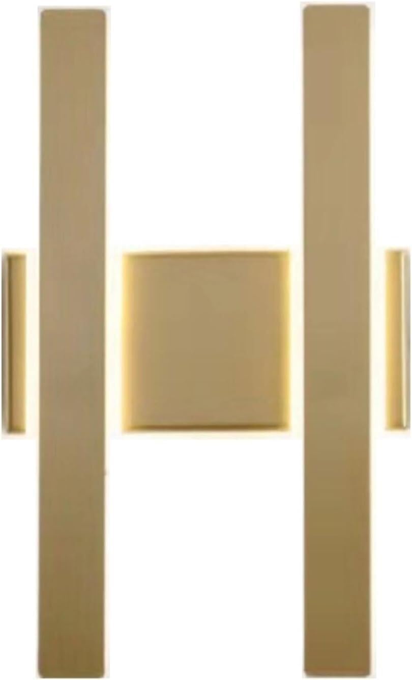 HPTHLY Wall Lighting Fixtures Iron Art Acrylic Shade Wall Sconces Three-Color Dimmable Led Wall Lamp Minimalist Wall Mounted Lighting Fixture Compatible With Bedroom (Gold-31Cm)