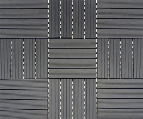 WILSONS DIRECT – 11x Interlocking Decking Floor Tiles – Durable Wood Plastic & Composite Hot Tub Deck Tiles - Easy installation -Perfect for Garden, Patio, Poolside & Balcony -30x30cm (Black)