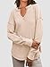 PRETTYGARDEN Womens Spring Fashion 2026 Waffle Knit Long Sleeve Tunic Tops for Women Loose Fit Dressy Casual V Neck Shirts (Beige, Large)