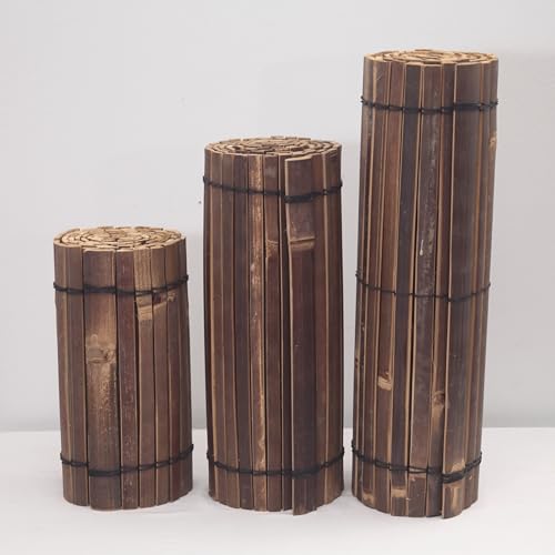 Flexible filigrane dunkle Beetumrandung aus Bambusleisten, Rasenkante, Einfassung für Beete und Mörtelkübel, L: 200 cm (Höhe 30 cm, 2 Stück)