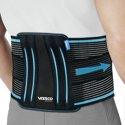 Image of Vissco Lumboset Advance Belt, Back Support for Back Pain Relief, Disc Herniation, Posture Correction, Ergonomic Design, Breathable & Skin Friendly Material for Men & Women- Large(Black)