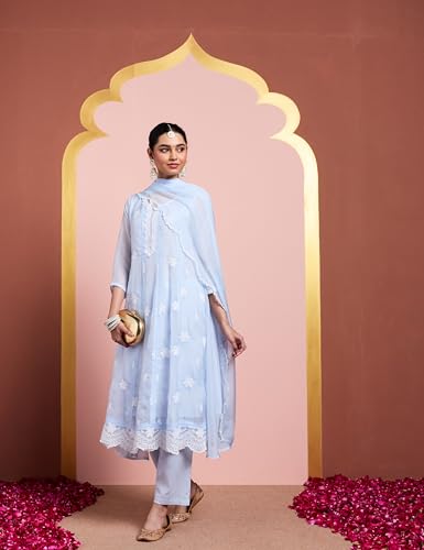 Image of Amazon Brand - Myx Women Kalidar Embroidered Kurta Set (Available in Plus Sizes)