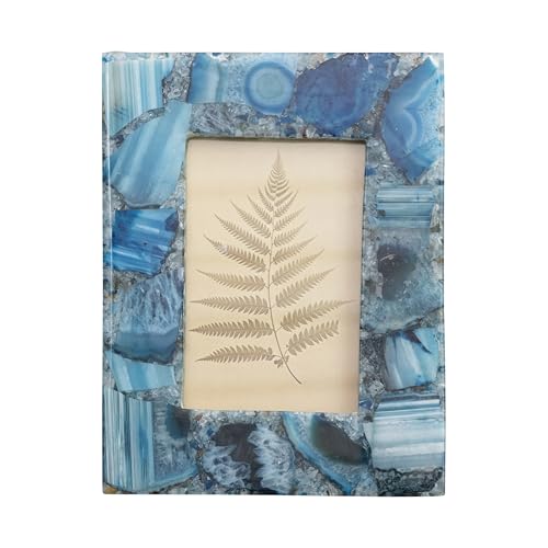Creative Co-Op Agate Photo Frame, Blue