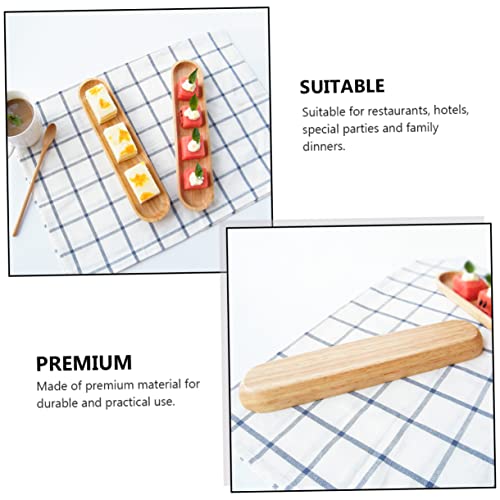 Plato rectangular de sushi de madera estilo japonés Khaki miniatura 4