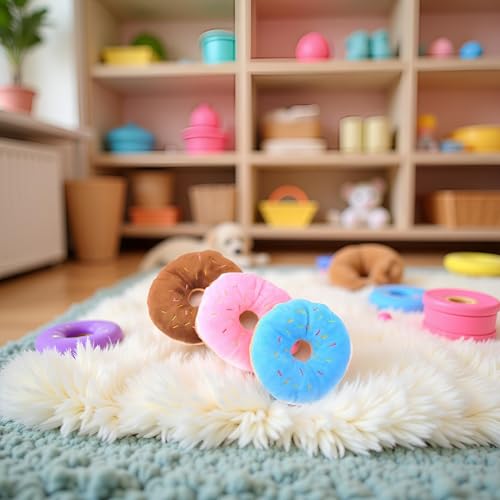 Juguete mordible donut multicolor para perros y gatos miniatura 6