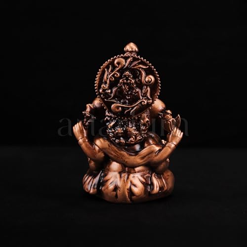 Image of Artarium Small Ganesha Idol Vinayaka Statue (Height 3.5inch), Vinayagar Murti Pillayar Idol, Handcrafted Ganpati Murti for Car Dashboard, Spiritual Gift & Decorative - Bronze