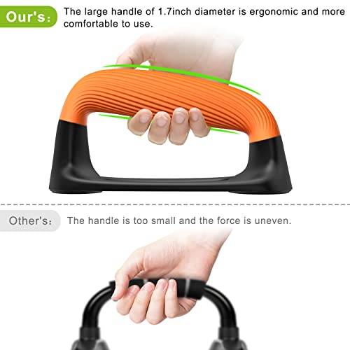 Kipika Push Up Bars, Pushup Stands With Thickened Soft Plastic Handle, Stable And Non-Slip Base, Pushup Handles Perfect For Floor Strength Training, Black & Orange #TOP4