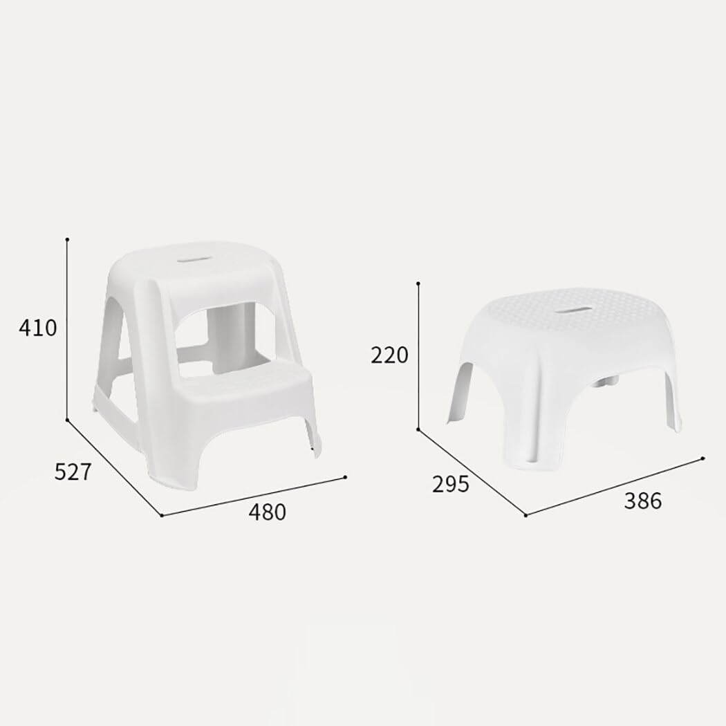 Taburete para niños pequeños, plástico, 2 escalones, reposapiés de doble altura