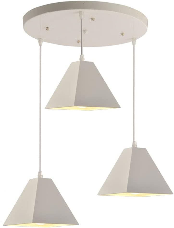 Luminaire suspendu industriel chic en métal blanc rigide avec douille E27