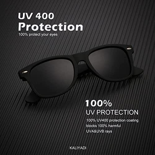 Image of KALIYADI Polarized Sunglasses for Men and Women Matte Finish Sun glasses Color Mirror Lens UV Blocking (3 Pack)