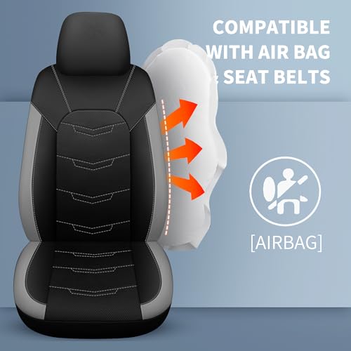 Image of HChengkikz Car Seat Cover, Breathable and Sporty (Black + Gray)
