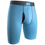 2UNDR Mens Power Shift 9' Boxer Long Leg Underwear Light Blue