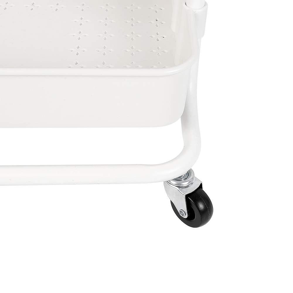 LANTUS Carro de almacenamiento móvil, Mueble de 4 niveles, carrito de almacenamiento delgado con ruedas y vaso colgante, estante de almacenamiento, adecuado para cocina, cuarto de baño, oficina