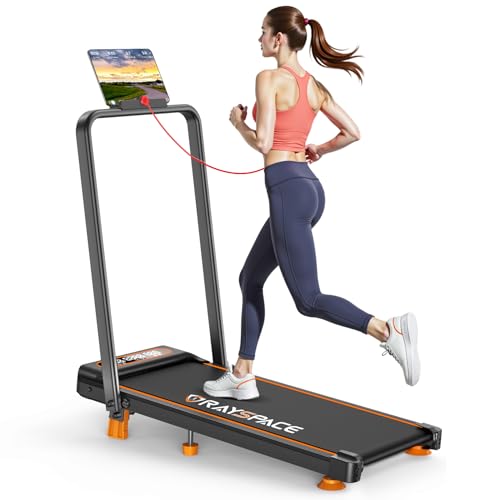 Image of Walking Pad with 15% 12-Level Auto Incline & Handle Bar, 450 lbs Capacity UI Screen, Rayspace 3.5HP Quiet Under Desk Treadmill, Speaker, APP & Remote Control, Treadmills for Home Hiking