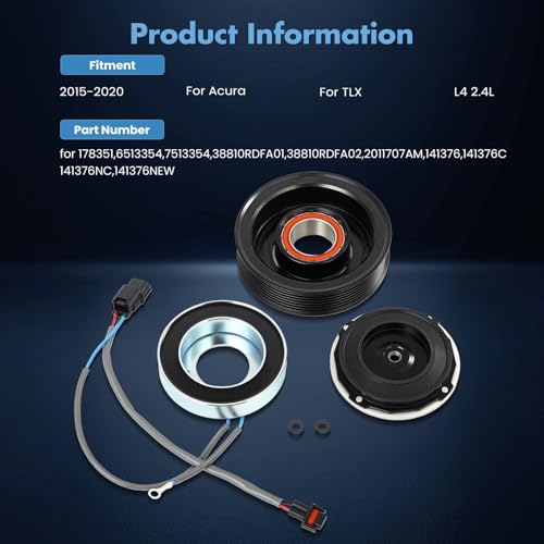 Image of ECCPP AC Compressor Clutch Kit for Acura TLX L4 2.4L 2015-2020