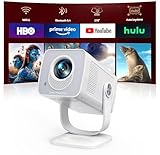 Mini Projector with WiFi6 and Two-Way Bluetooth5.4, 4K Smart 1080P Portable Outdoor Movie Proyector with Android 13 & Built-in Apps, Auto Keystone & 270° Rotation,Compatible with Phone/HDMI/TV Stick