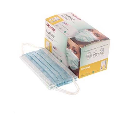 Crosstex GCITQ Isofluid Ear Loop Mask, Latex-Free, Turquoise (Pack of 500)