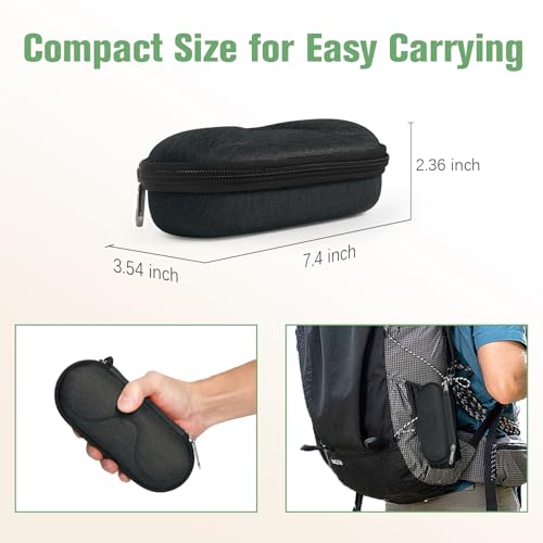 Image of Bukere Sunglasses Case, Hard Shockproof Glasses Case with Secure Strap & Carabiner Hook, Eyeglasses Storage Organizer