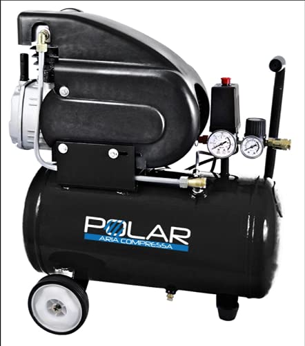 Compressore d’Aria Polar – lubrificato – Serbatoio 24l – Pressione 8 Bar – Doppio manometro – Potenza Motore 2,0hp – Aria aspirata 188 l/m