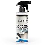 Salty Captain Captain Clears Cleaner 16.9 oz – Marine Glass, Strataglass & Isinglass Cleaner – Removes Dirt, Salt & Grime – Streak-Free, Non-Abrasive Formula – Safe for Boat Windows & Vinyl Clears