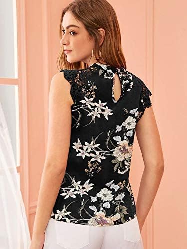 Floerns Women's Elegant Round Neck Basic Short Sleeve Keyhole Blouse Tops
