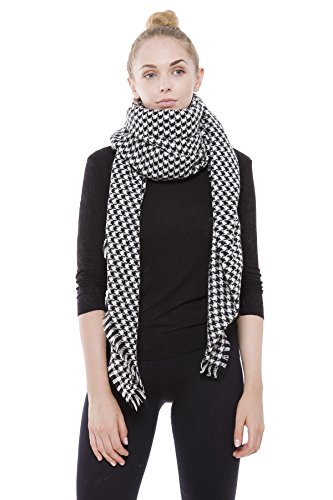 BYOS Womens Chunky Plaid Tartan Checked Soft Brushed Scarf Wrap Tassel Trims