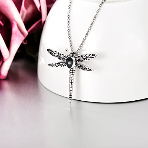 AOBOCO Dragonfly Urn Necklace for Ashes Sterling Silver Memorial Keepsake Cremation Jewelry Gifts with Filling Tool2