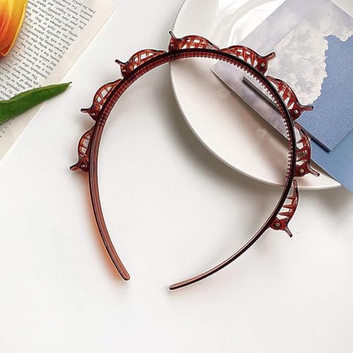 2 piezas Pinza para cabello estilo doble flequillo en negro y marrón con 8 clips pequeños, accesorios para trenzas y diademas para cabello rizado y grueso miniatura 2