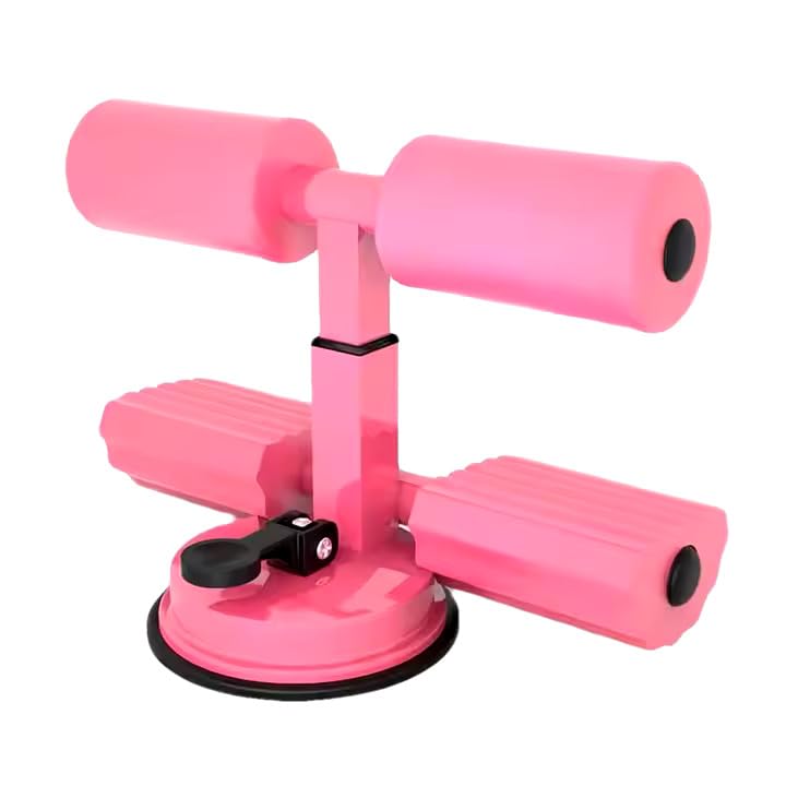 Leosportz Double Cups Sit Up Bar for Home Gym - Self Suction with Foot Holder Upgraded Design Sit Up Bar for Men Women | Abdominal Muscle Trainer | Portable Sit Up Device (Pink)-image-39