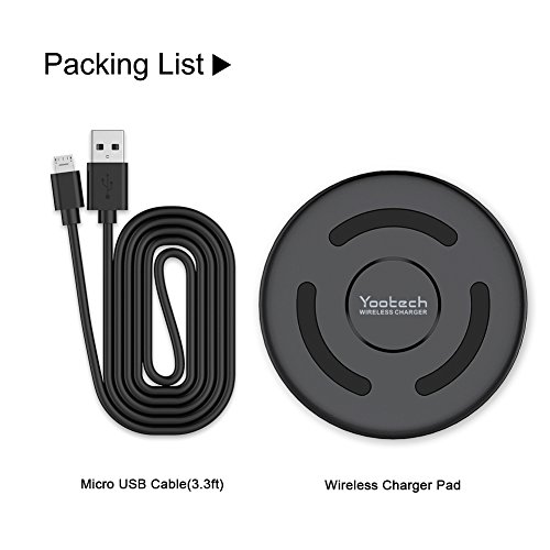 Yootech Wireless Charger Qi-Certified 10W Max Compatible with iPhone 11/11 Pro/11 Pro Max/Xs MAX/XR/XS/X/8/8 Plus, Galaxy Note 10/Note 10 Plus/S10/S10 Plus/S10E,5W All Qi-Enabled Phones(No AC Adapter)