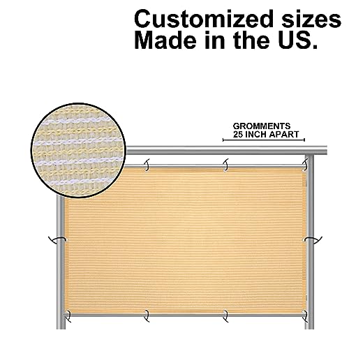 Eden's Decor Balcony Privacy Screen Cover Mesh Windscreen Weather-Resistant UV Protection for Backyard Deck, Patio, Balcony, Pool, Porch, Fence, Railing, Gardening (Beige,2'6"x 25')