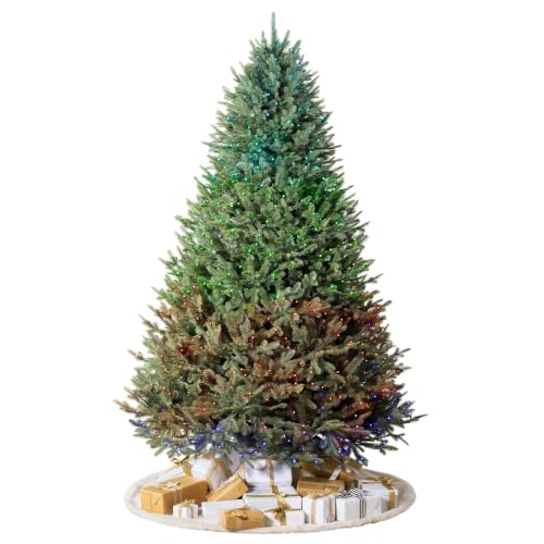 Balsam Hill BH Balsam Fir Full Tree - Realistic Artificial Christmas Tree with Premium Stand & Easy Assembly for Indoor Holiday Decorating, Twinkly, 9ft