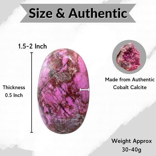Image of Amazing Gemstone Cobalt Calcite Crystals and Healing Stones - Large Palm Stone Piedra - Crystal for Good Luck, Balanced Positive Energy, Meditation - Unique Stocking Stuffers and Birthday Gifts