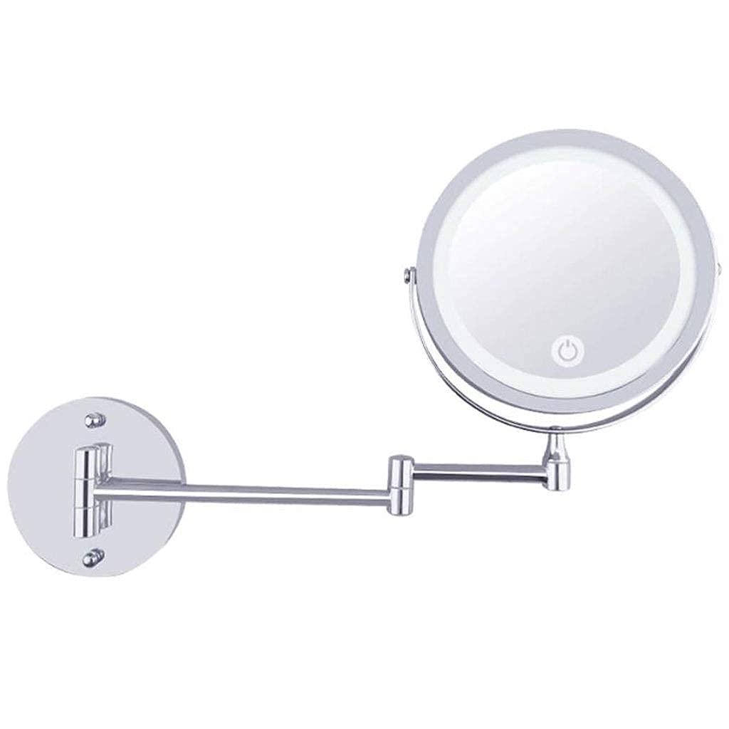 CFGJerWR Wall-mounted cosmetic mirror, Wall Mounted LED Vanity Mirror with Magnification - Swivel Makeup for Bathroom, Hotels