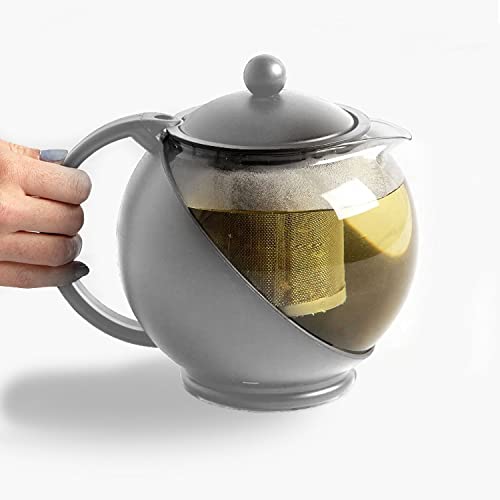 Tetera De Cristal FORLIFE Fuji - 32 Onzas (casi 1 Litro), Con Filtro Integrado, Ideal Para Té De Hojas Sueltas