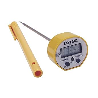 Taylor 9842 Waterproof Digital Pocket Probe Thermometer, 5-inch, 1.5mm Diameter Probe