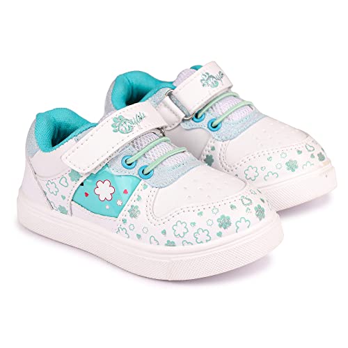 Image of Myau Girls' White Sparkly Printed Shoes - Stylish and Comfortable Footwear for Your Little Princess