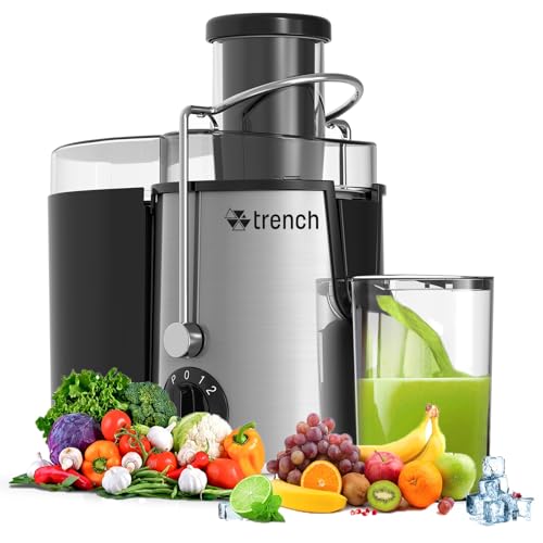 TRENCH- Extractor De Jugos Professional Ultra, 800 vatios máximos, Adecuado para hacer jugos, jugos de vegetales, jugos mixtos.1600ml de gran...