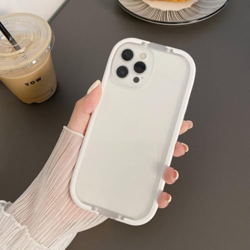 Coque iPhone 12Pro Max antichoc transparente blanche avec support couverture arrière