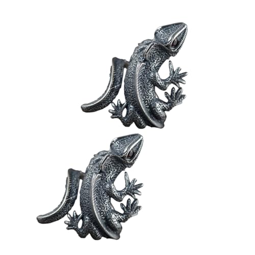Bague lézard homme rétro et collier assorti en lot de deux bijoux