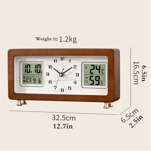 Reloj de sobremesa de madera para dormitorio y sala de estar 3