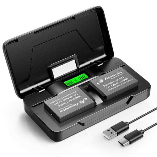LP-E12 Battery and Fast 20W Dual Charger Compatible with Canon LP-E12 Battery and Canon EOS M50 M50 Mark II M M2 M10 M100 M200 Rebel SL1 PowerShot SX70 HS Digital Cameras