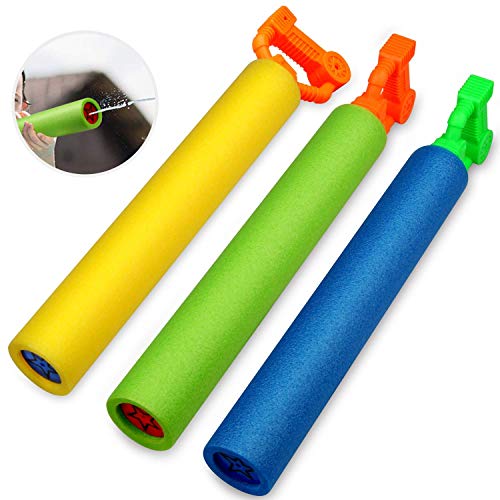 Betheaces Water Guns Toys for Kids, 3Pack Foam Water Blaster Shooter Summer Fun