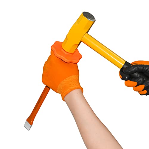 Zuzuan 12-Inch Heavy Duty Flat Chisel With Hand Protection,Flat Head,Demolishing/Masonry/Carving/Concrete Breaker Chisels With Bi-Material Hand Guard #TOP2