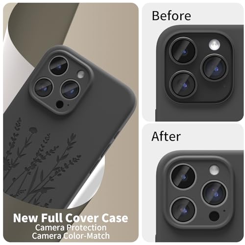OAOA Engraved for iPhone 14 Pro Max Case, Black Flower - image 5
