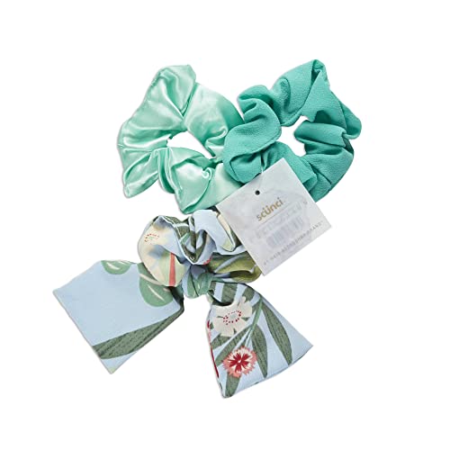 Chouchous en satin vert menthe élastiques cheveux anti-casse Scunci
