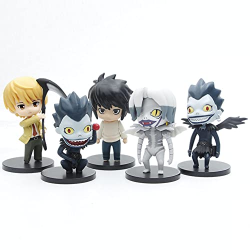 Muerte Note Figura Set Muerte Note Light Yagami/Misa Amane/Ryuk/Rem Figura Death Note Estatua Modelo Colección Decoración