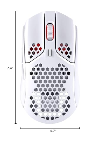 Image of HyperX Pulsefire Haste - Gaming Mouse - Ultra Lightweight, 62g, 100 Hour Battery Life, 2.4Ghz Wireless, Honeycomb Shell, Hex Design, Up to 16000 DPI, 6 Programmable Buttons - White