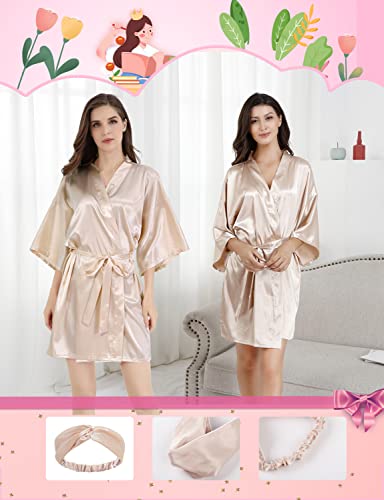 Image of EPLAZA 20 Pcs Bride Bridesmaid Robes Women Satin Robe Wedding Bridal Party